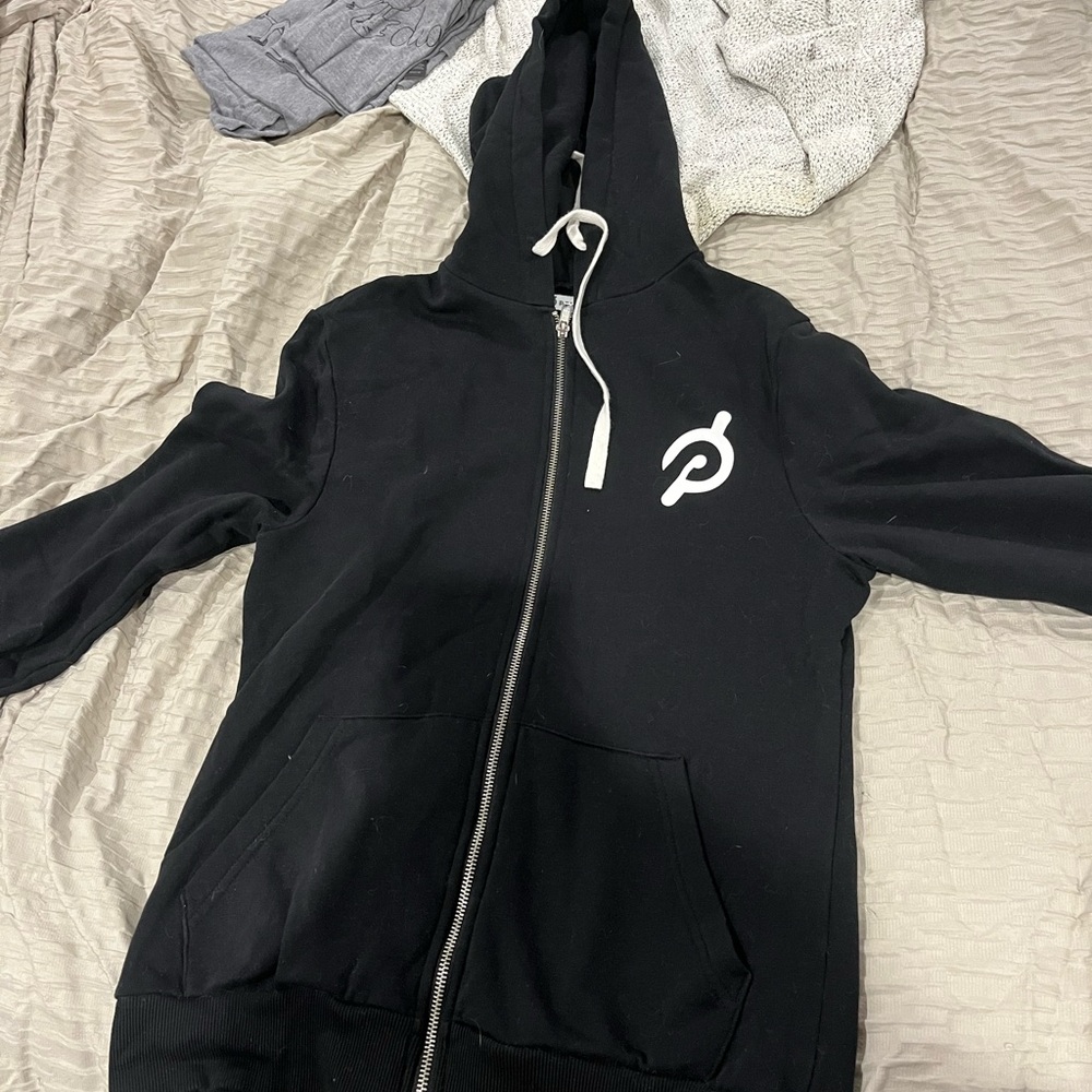 Peloton Black Hoodie with White Logo